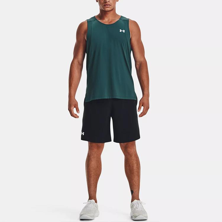Under Armour Iso-Chill Solid Color Round Neck Casual Sports Lightweight Dry Sleeveless Vest Men Tops Tourmaline-Teal 1372300-716