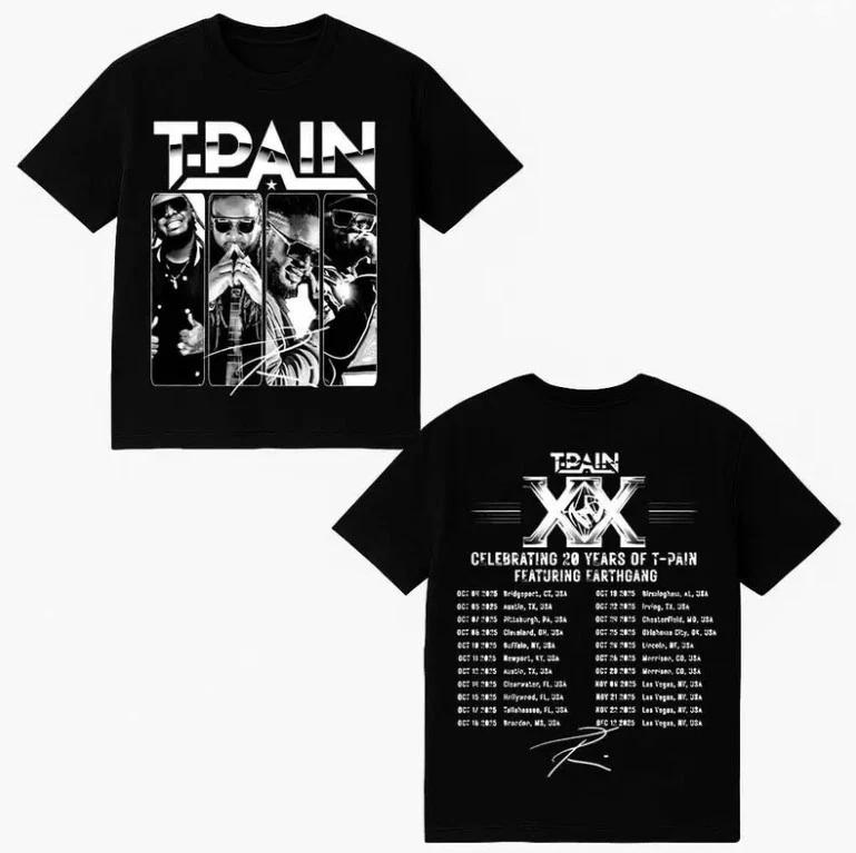 T-pain TP20 Tour Celebrating 20 Years of His Music Career 2025 Tour T-Shirt M
