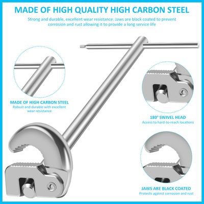 Multifunctional Adjustable Head Wrench For Bathroom Faucet Plumbing Pipe Sewer Disassembly Installation Repair Tool
