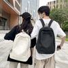 Schoolbag Washed Backpack Female Japanese Retro Simple Large Capacity High School Student Schoolbag Male Solid Color Leisure Travel Backpack