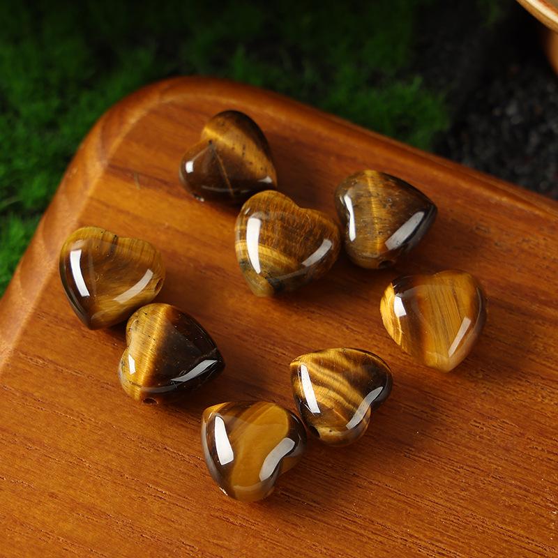 15mm Amethyst Rose Quartz Heart Pendant Jewelry with Horizontal Hole for DIY Crafts