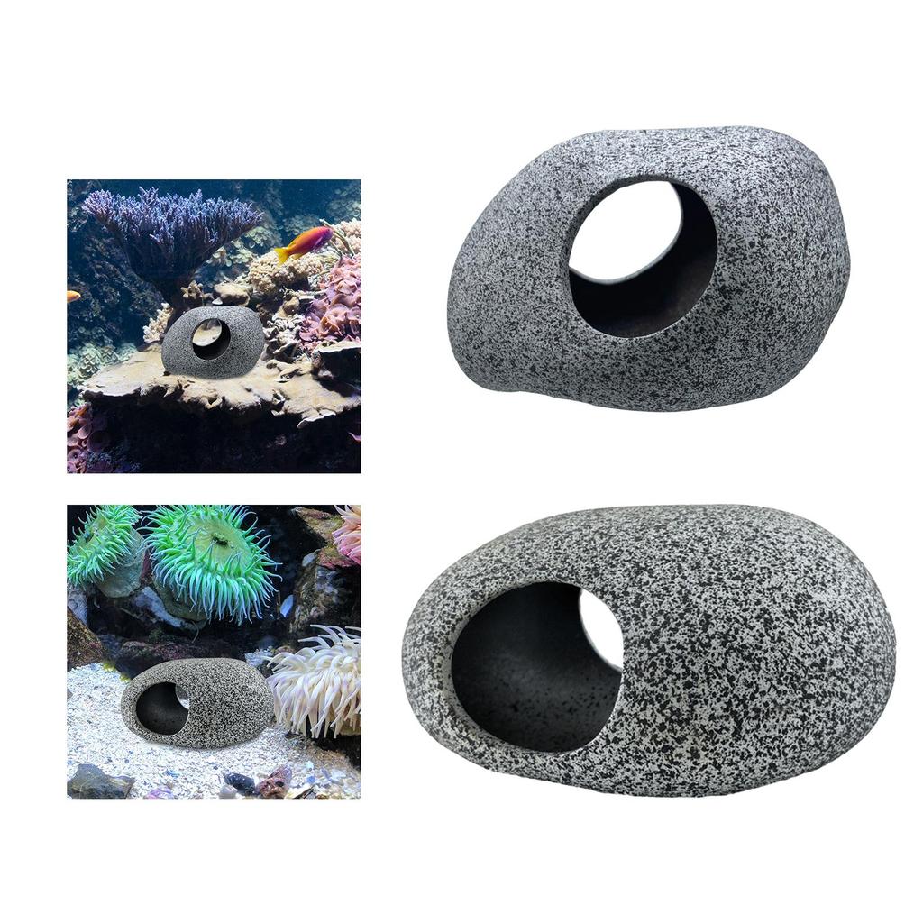 Aquariums Rock Accessory Two Holes Breed Tube Artificial Stone Purple Clay Fishing Tank Ornament Aquariums Decoration Hide Cave