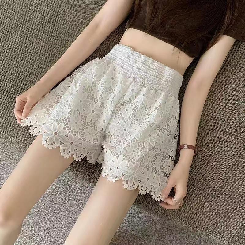 

Защитные брюки в стиле Лолиты с цветочным принтом, женские летние шорты, нижняя юбка, трусы, модные свободные шорты принцессы для девочек long белый