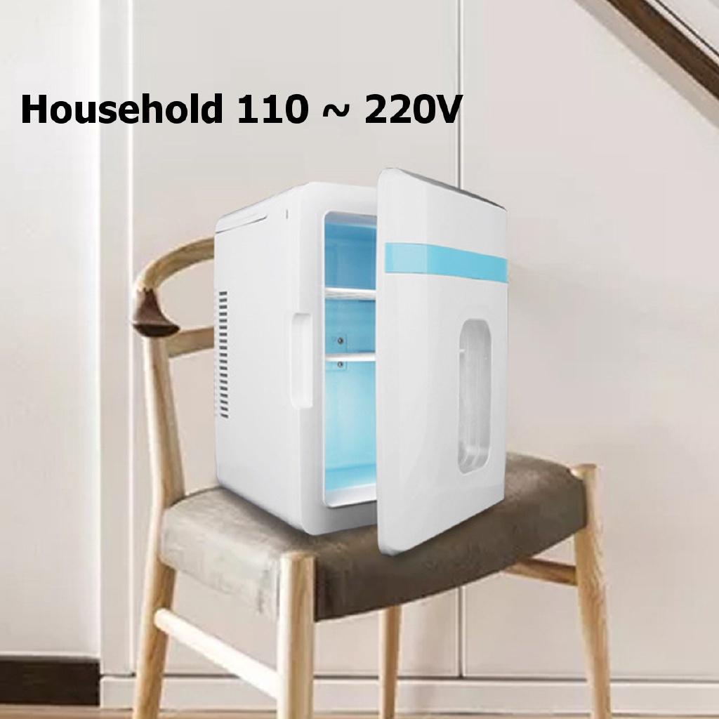 12L 2-IN-1 Mini Heating Box Fridge Home and Car Ultra Quiet Refrigerators Low Noise Car Refrigerators Cold Storage Cosmetic