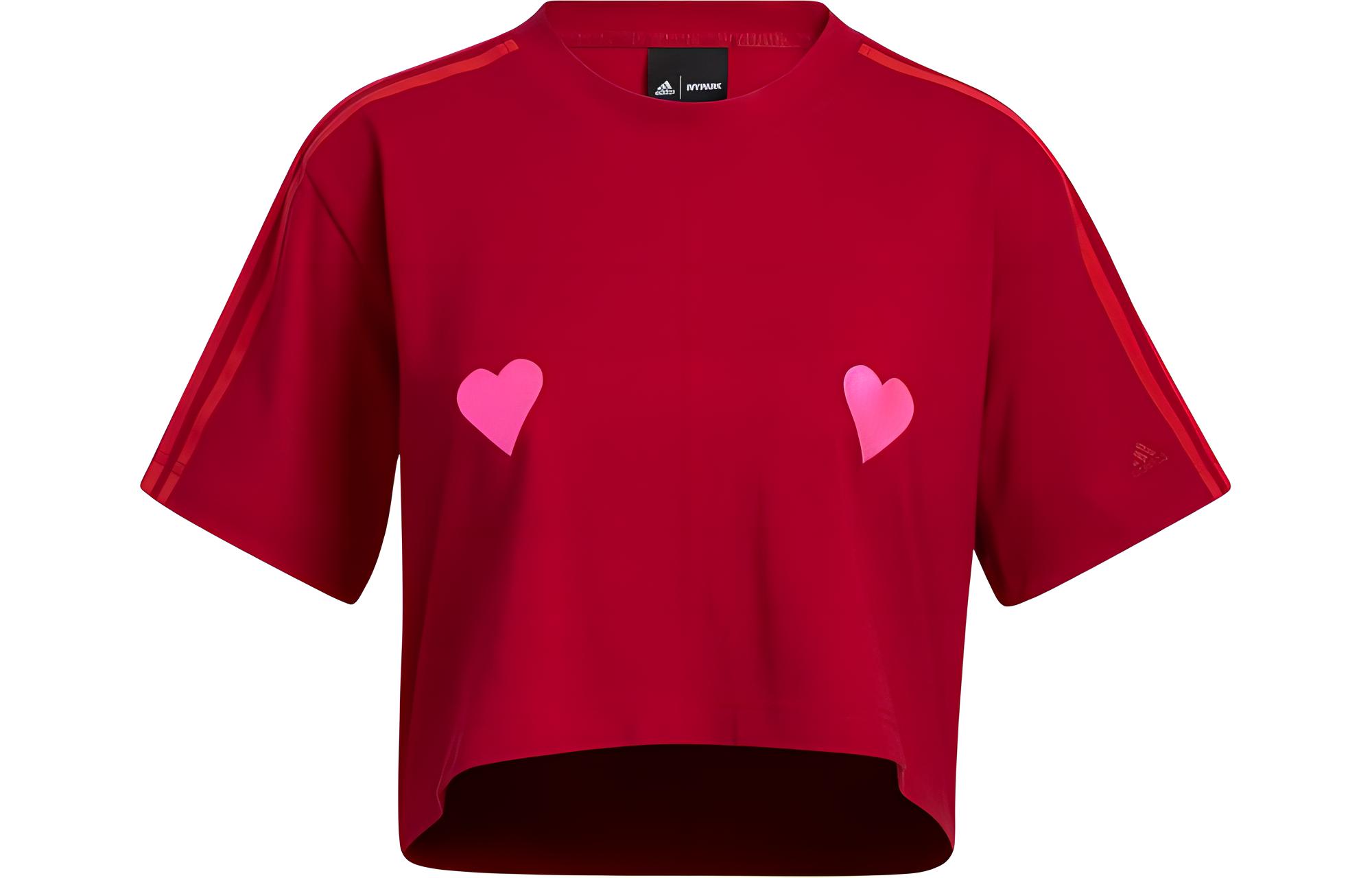 Adidas Ivy Park Graphic Crop Tee Power Red HI1978 M