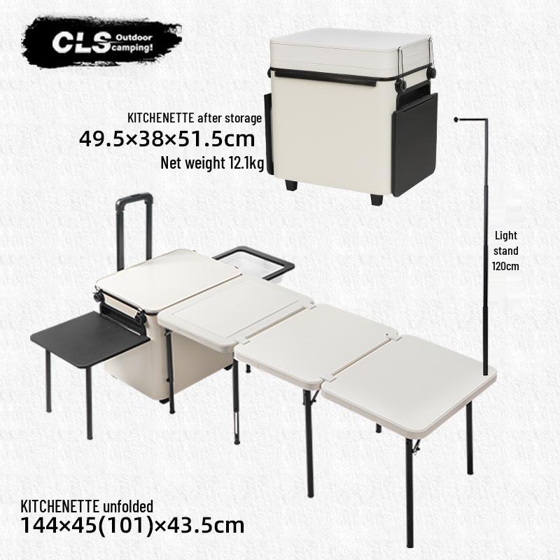 

CLS Portable Folding Outdoor Kitchen & BBQ Table with Storage