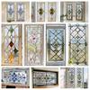 Stained Glass Window Privacy Film Vintage Decorative Frosted Static Cling Waterproof Reusable UV Sun Blocking Glass Sticker Cover