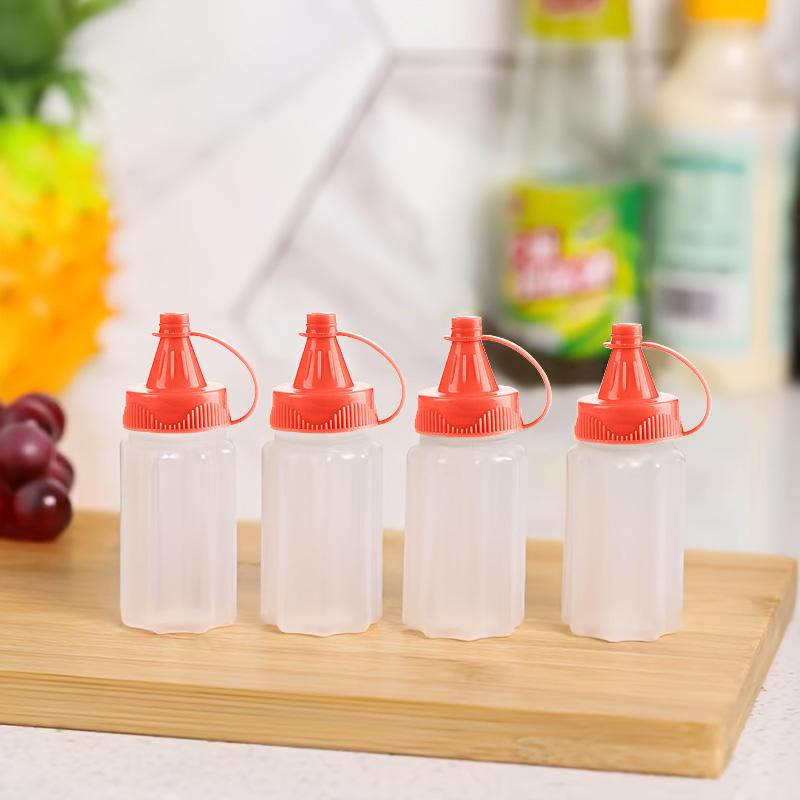 4pcs Sauce Squeeze Bottle Mini Ketchup Bottles Salad Dressing Containers Outdoor Portable Barbecue Spice Jar Party Kitchen Tools