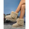 Women's Thick-Soled Snow Boots 2025 Winter New Style Fashionable Fleece-Lined Warm Mid-Calf Boots Turned-Up Legs with Fur Trim