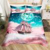 Sailboat Bedding Set Sailing Ship Comforter Cover Ocean Wave Nautical Duvet Cover For Kids Boys Girls Cartoon Ship