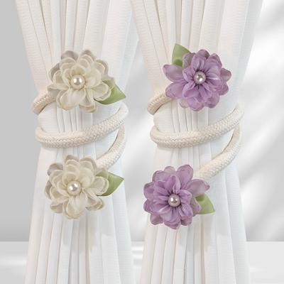 Creative 2pcs Curtain Tieback - Branch Flower Design Curtain Buckle, Belt Curtain Clip for Bedroom Living Room Home Decor