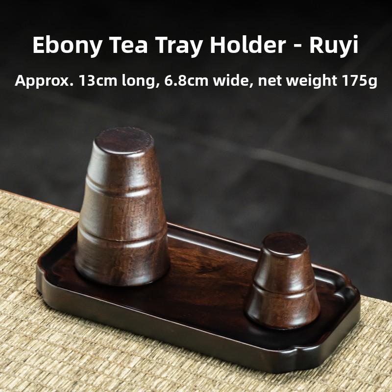 Natural Black Ebony Tea Pot Drying Stand Purple Clay Tea Pot Lid Cup Holder Tea Set Accessories Chinese Style Wood Tea ...