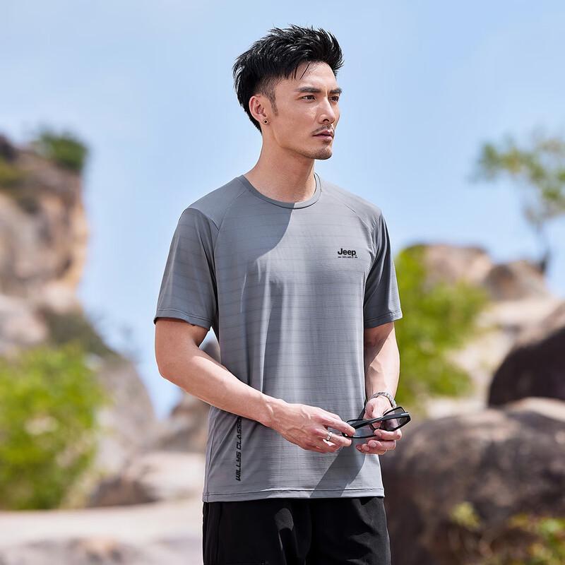 JEEP Men s Ice Silk Breathable Round Neck Short Sleeve T-Shirt 3XL