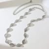 New European and American Women's Leaves Texture and Texture Fashionable Metallic Silver Women's Waist Chain Spring and Summer Versatile