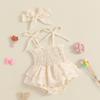 Newborn Girl Outfit, Heart Print Sleeveless Romper Dress with Hairband Summer Clothes