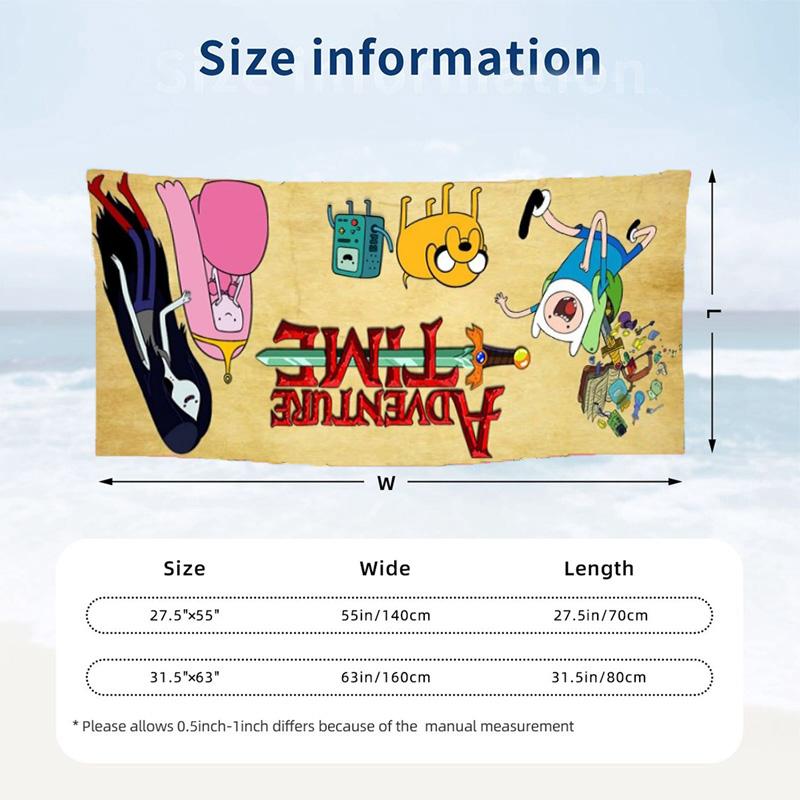 Adventure Time Beach towels also serve as bath towels summer essential a musthave for the outdoors the beach and the pool