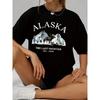 Alaska T-Shirt for Women Casual Short Sleeve Tee Heavy Cotton - Comfortable Crew Neck, Soft Adorable Tees Tops