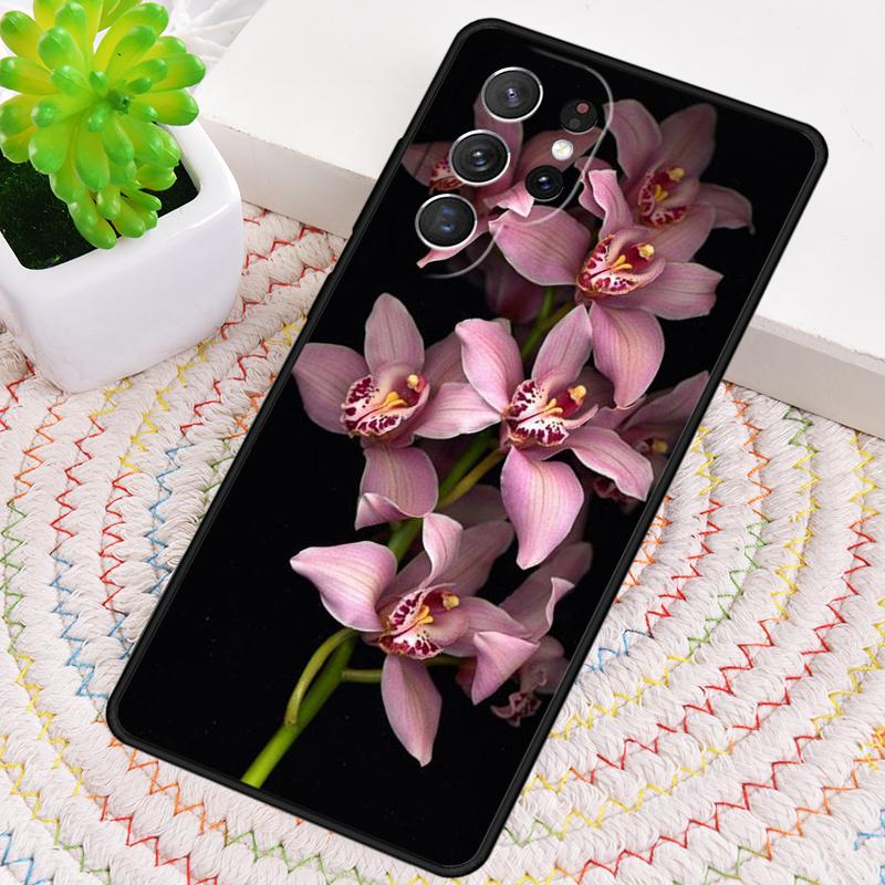 Orchid Flowers Colorful Silicone Phone Case For Samsung Galaxy note 10 pro S26 S25 S24 S23 S22 S21 Plus S25Ultra Capa Cover
