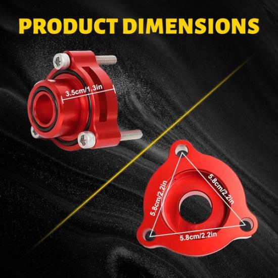 Black/Red Blow Off Adapter Valve Set For CT4 Cadillac Silverado Sierra 2.7 Turbo
