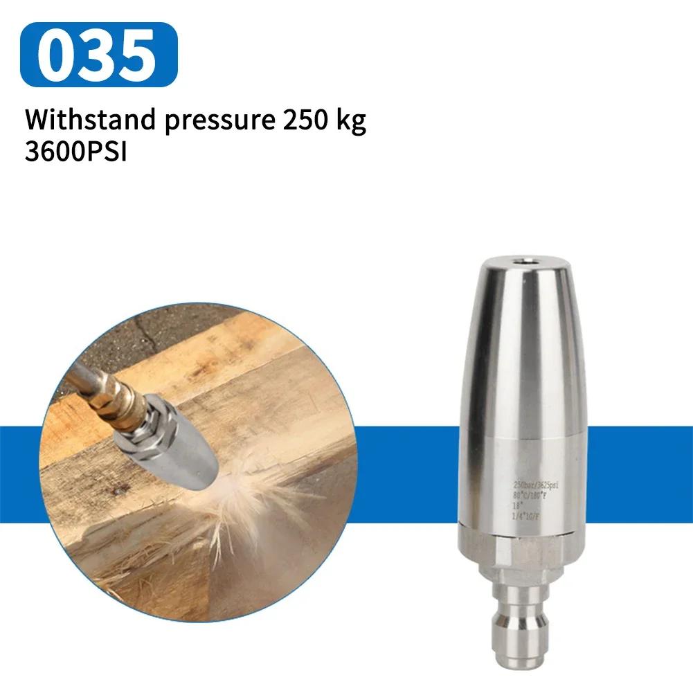25/35/40/55mm Car Wash High Pressure Water Gun Nozzle Stainless Steel Lotus Nozzle 360° Rotating Rust Removing Quick Connector