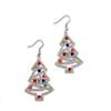 Personalized Rhinestone Christmas Tree Dangle Earrings