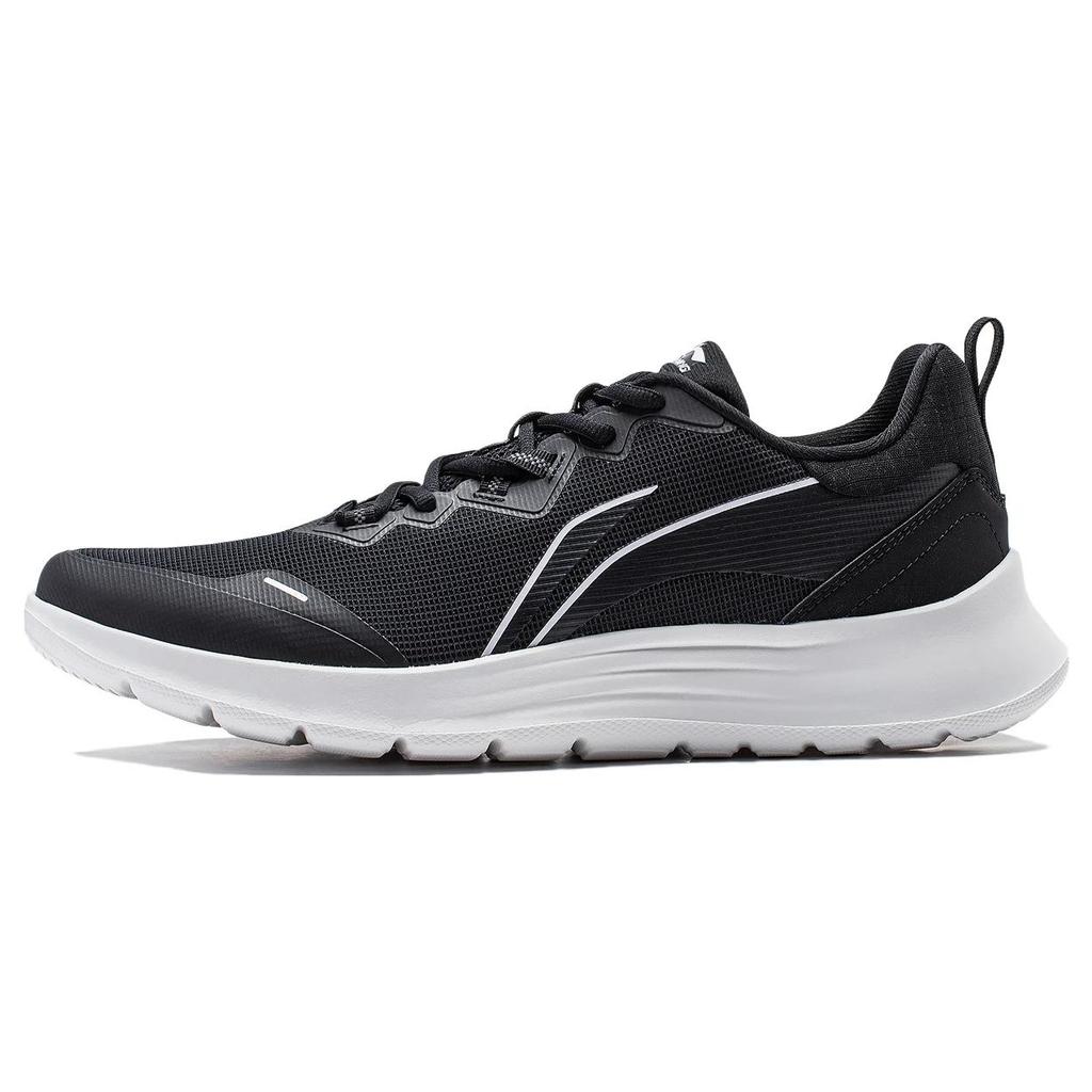 New LiNing Feather Wear Resistant Slip Resistant Low Top Running Shoes Men's Black White ARST065-3