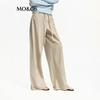 MO&Co. Women's Low-Rise Loose-Fit Wide-Leg Curved Trousers