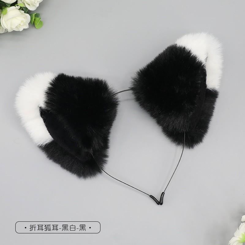 Anime Cat Ear Headband Tail Set Cosplay Party Plush Feline Accessory Adult Fans