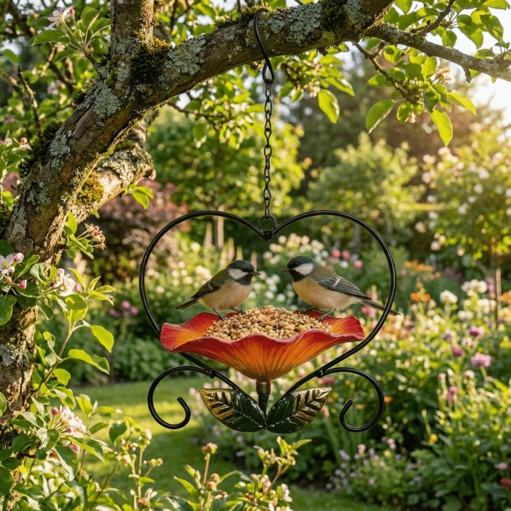 Retro Hanging Bird Feeder Heart Shape Bird Water Drinker Bird Food Container  Various Pet Birds