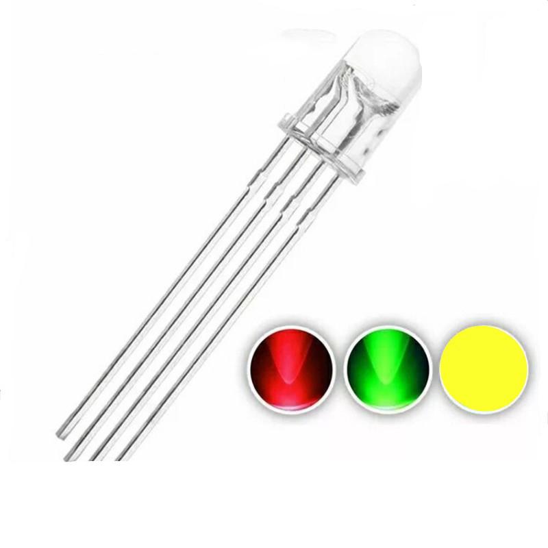 50Pcs 5Mm Full-Color Led Rgb Red/Green/Blue Common Cathode/Anode Four Feet Transparent Highlight Color Light 5Mm Diode Colorful