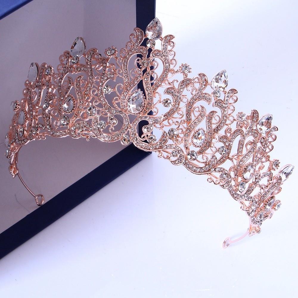 Shiny Silver Princess Tiara Crystal Rhinestone Crown Exquisite Baroque Luxury Crown Wedding