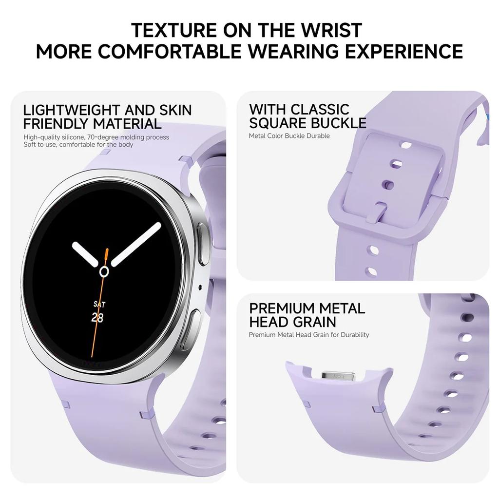 Original Strap For Samsung Galaxy Watch 8 40mm/44mm Silicone Smart Watch Sport Bracelet Correa Galaxy Watch8 Classic 46mm Band