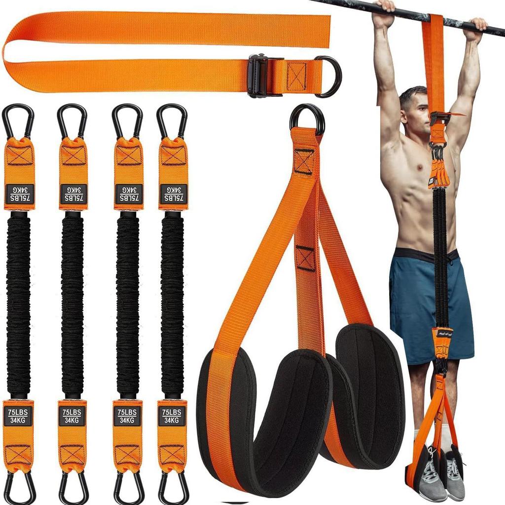 Adjustable Pull-Up Bar & Resistance Bands for Men's Chest Workout