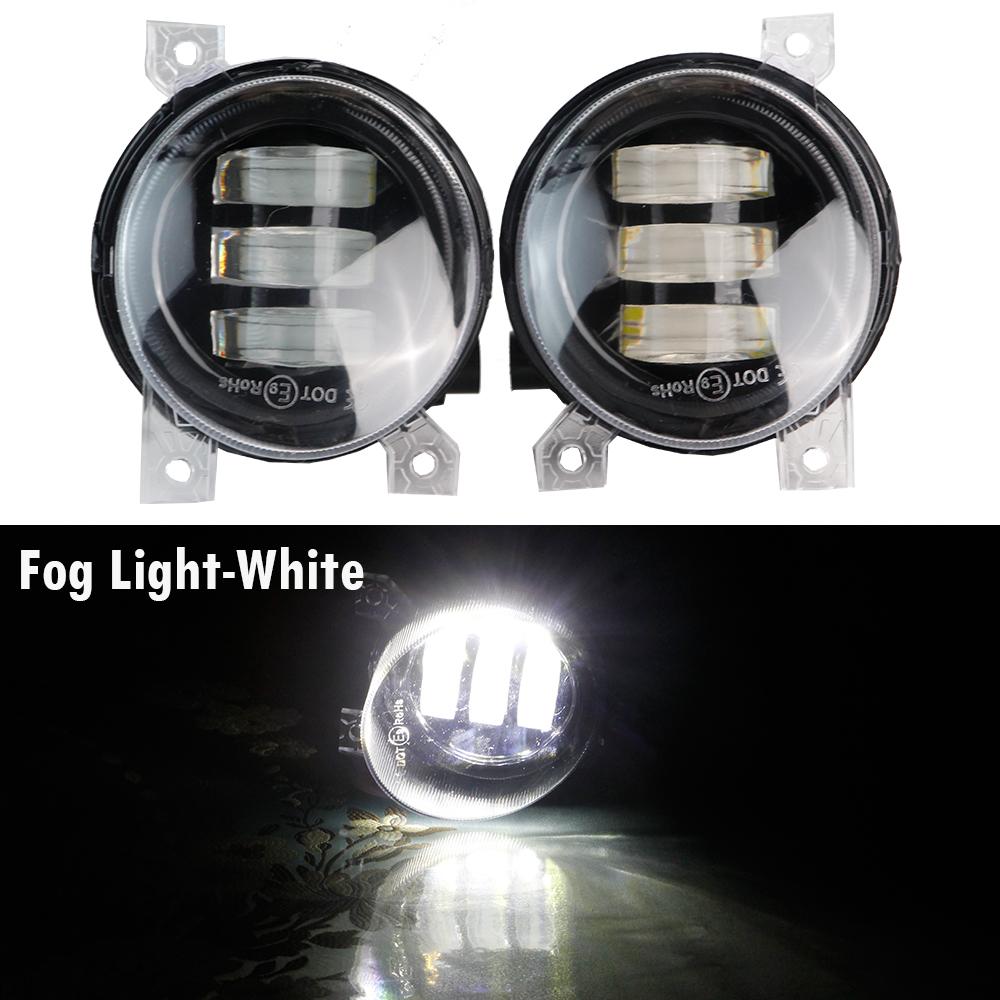 2 X Angel Eye LED Fog Light DRL For Volkswagen VW Scirocco 3/III 2008-2014 Canbus Car Front Fog Daytime Running Lamp Assembly белый