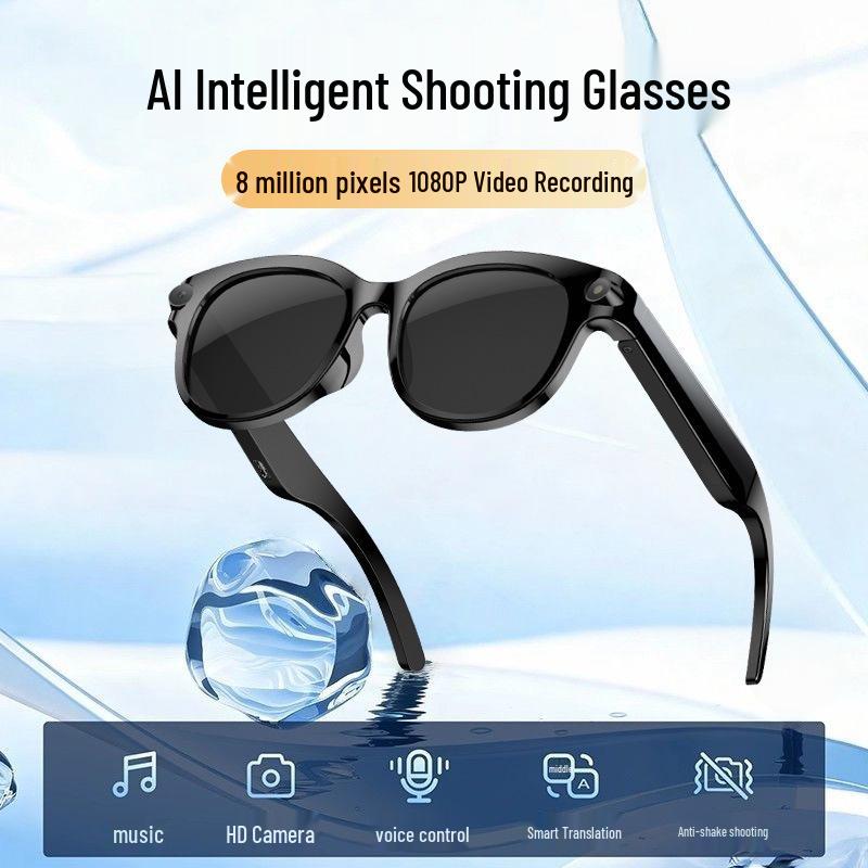 1200W Pixel KI Smart Glasses: Multifunktional Video & Fotografie, Übersetzung, Sprachsteuerung, Farbwechsel, Erkennung
