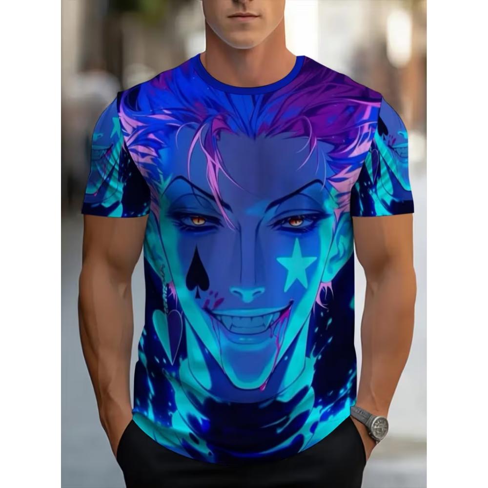 Men's Fashionable 3D Printed T-shirt, Suitable for Everyday Casual Wear, Machine Washable.
