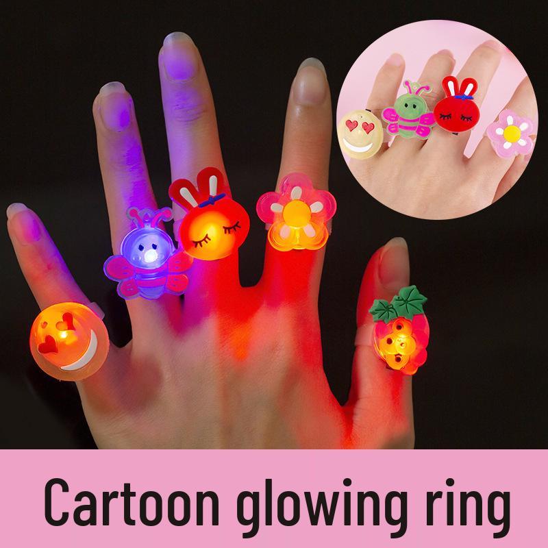 

Flashing Christmas Finger Ring Toy - Luminous Light Gift 1 glowing ring (color sent randomly&