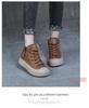 Women's High-Top Leather Retro Sneakers, Plus Velvet, Autumn 2023, Sizes 40-43.