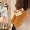 Winter Women Snow Boots 2026 Plush Warm Anti Slip Comfortable Ankle Boots Fluffy Round Toe Platform Cotton Boots Botas Mujer