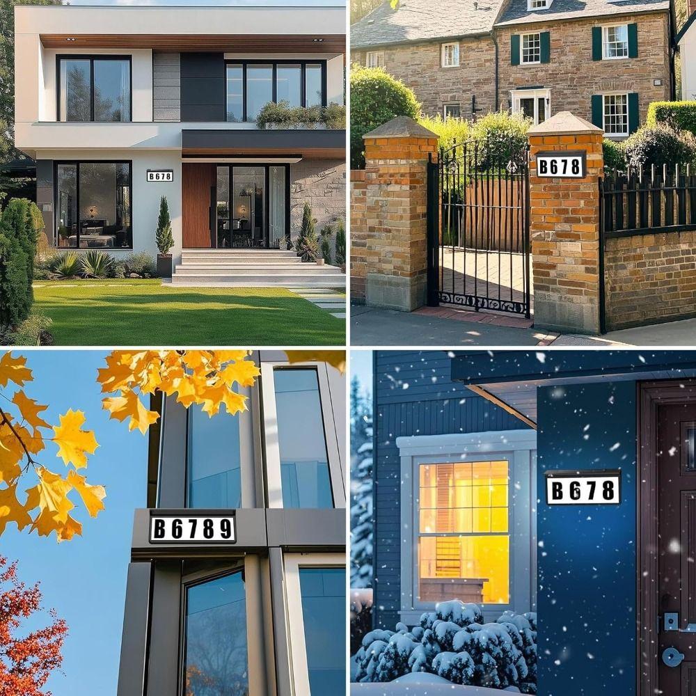 Waterproof Housing Solar LED Address Plaque Light Outdoor Decoration Lamp Entrance Wall