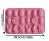 1Pc 18 Cavity Easter Silicone Mold Rabbit Colored Egg Chocolate Cake Mold Holiday Decoration Baking Tools Manual Soap Mould