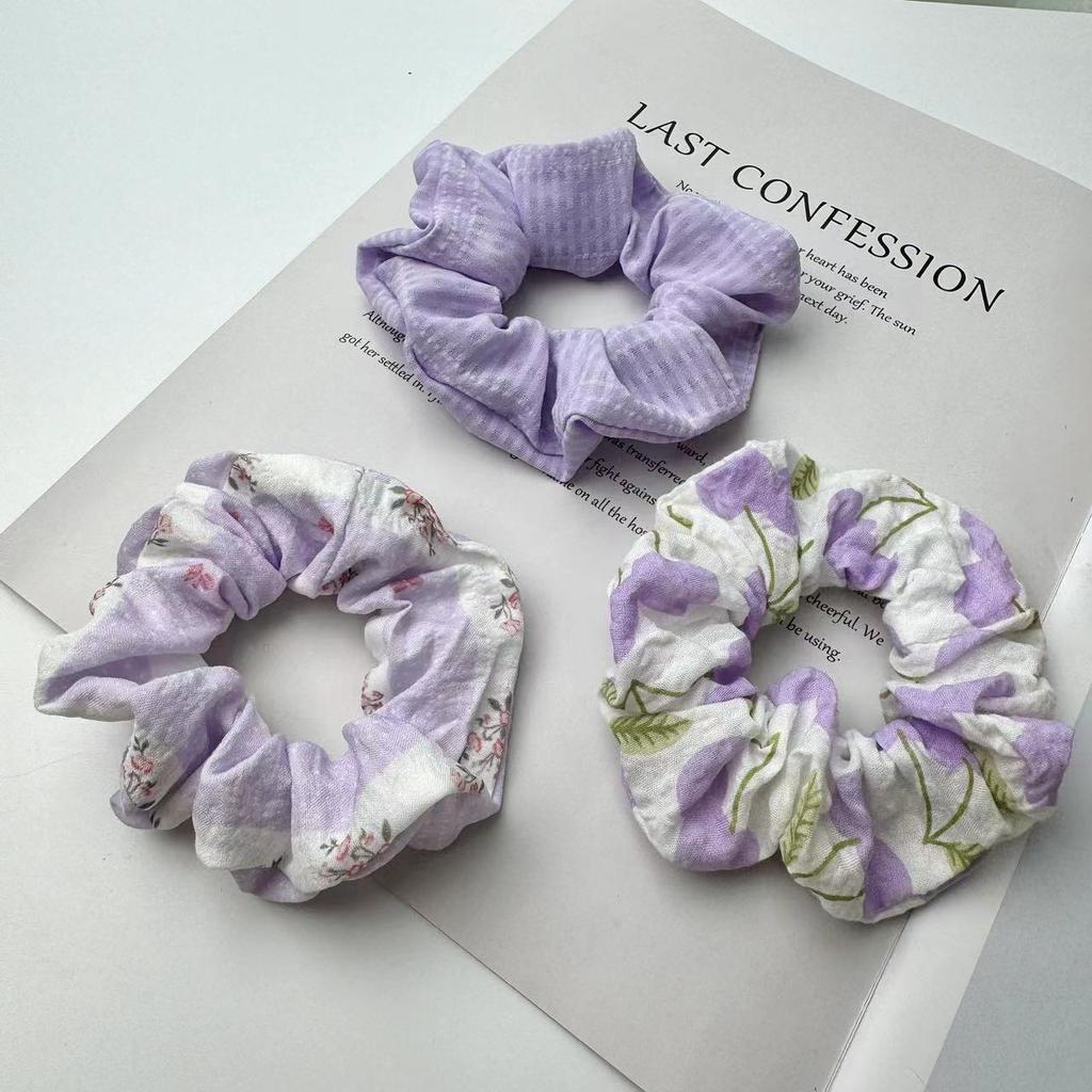 3pcs Hair ties for Teenage Girls Hair Accessories Cute Bear Floral Hair Scrunchies Cartoon Pattern Elastic Hair Bands