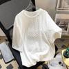 Summer Cotton T-shirt for Women Plus Size Loose Round Neck Soft Top