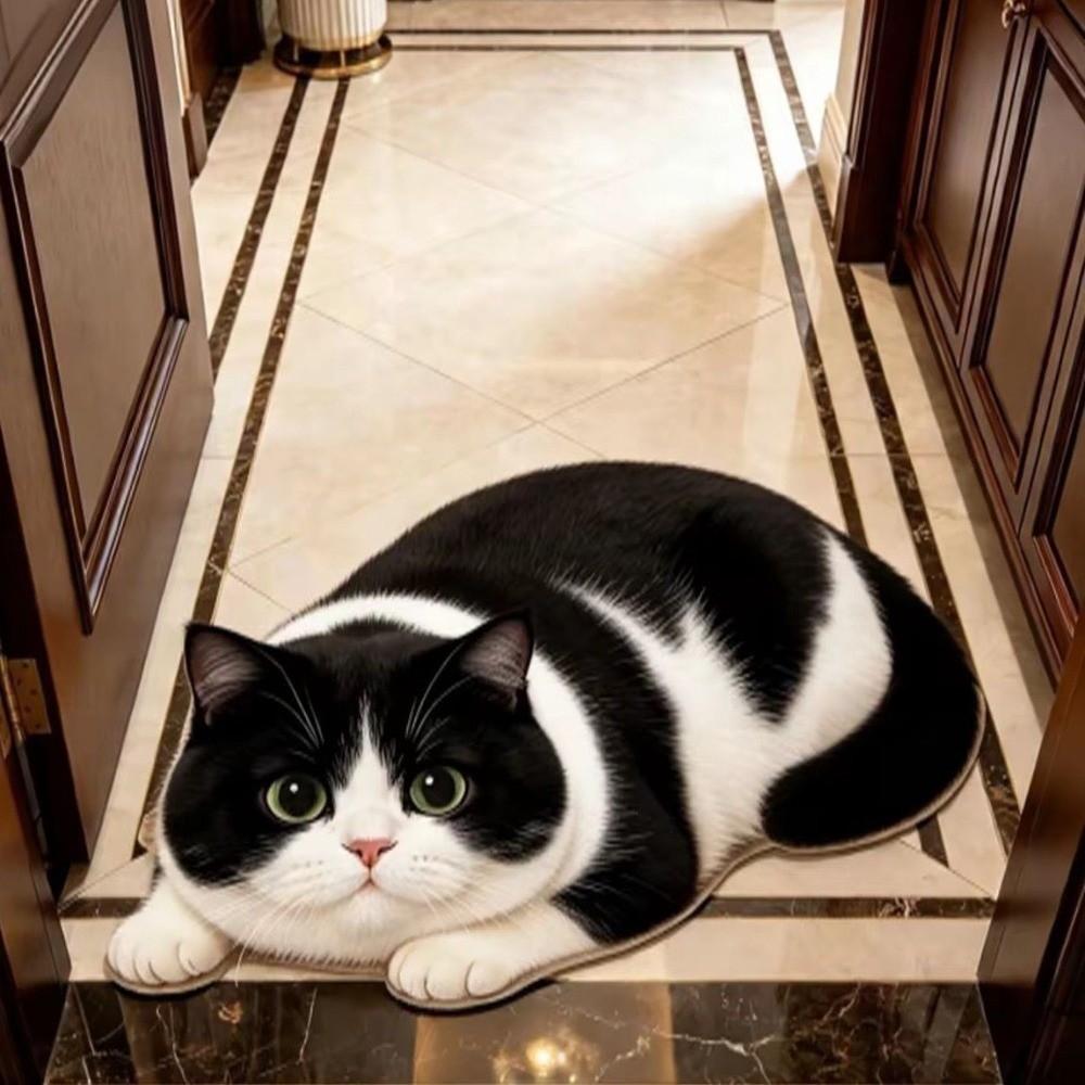 Non-Slip Home Decor Carpet Anti-fouling Cartoon Carpet Soft Cat-Shaped Area Rug  Bedrooms