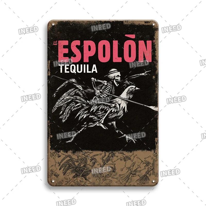 Tequila Whisky Tin Sign Metal Sign Dekoracyjny Vintage Plate Decor Retro Plakietka do Baru Pub Man Cave Club Room Home Wall Decor