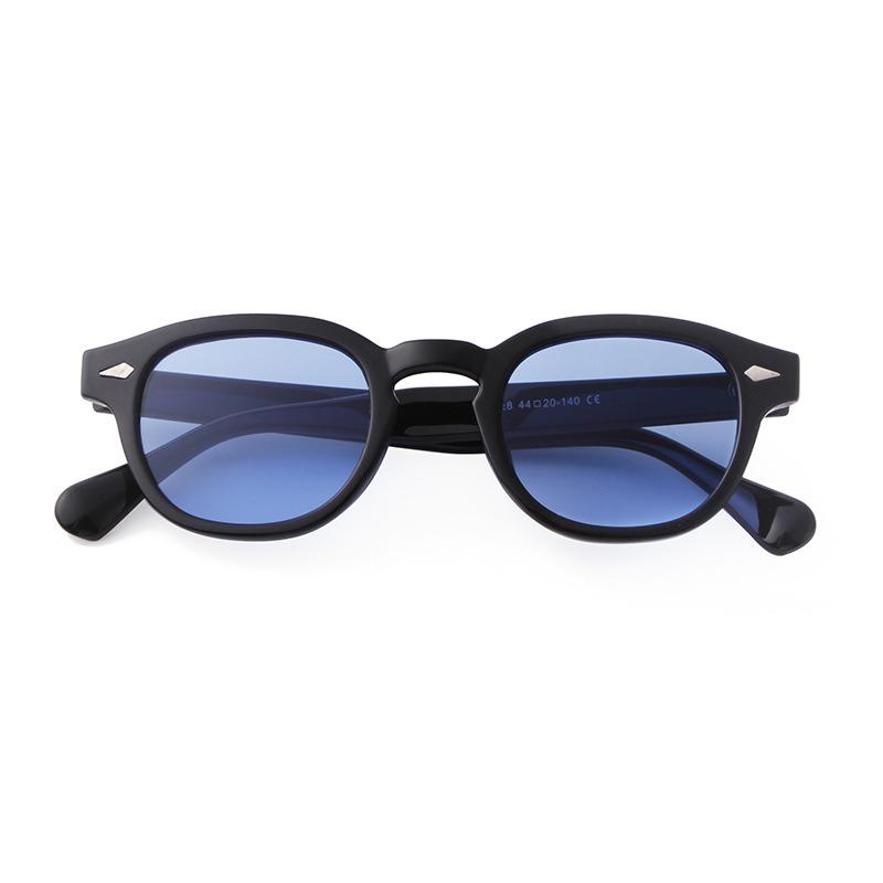 Vintage Leopard Frame Round Sunglasses Women Men Retro Rivet Yellow Blue Lens UV400 Sun Glasses Shades Eyewear