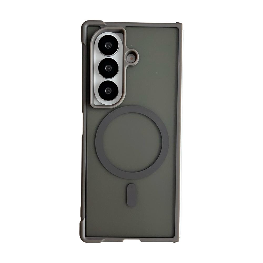 For Magsafe Magnetic Matte Transparent Phone Case for Samsung Galaxy Z Fold 7 6 5 4 Fold7 Fold6 Airbag Bumper Shockproof Cover Galaxy Z Fold6