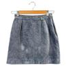 Plain Mini Skirt Gray Women 40 Medusa Charm Velour Used