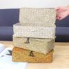 Fashion Imitation Rattan Woven Tissue Box Large Capacity Vintage Napkin Holder Paper Towel Box Office