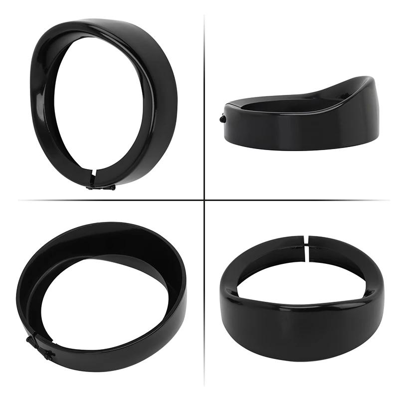 Motorcycle LED 7"+4.5" Headlight Trim Ring Visor Fog Light Trim Cover For Harley Touring Road King Electra Glide Softail FLD/FLH